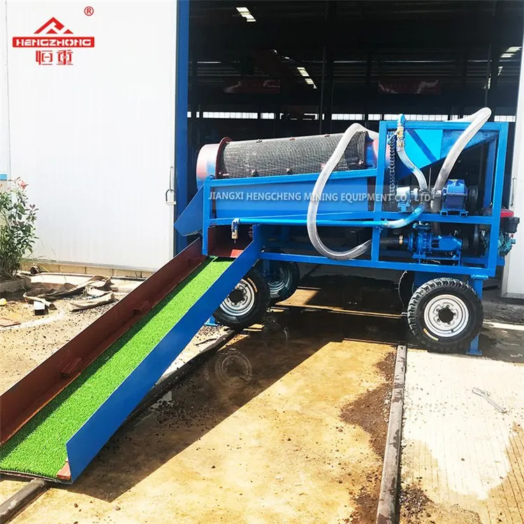Alluvial Gold Mining Equipment Diesel Engine Mobile  Trommel Screen Price Portable Diamond Wash Plant For Sale