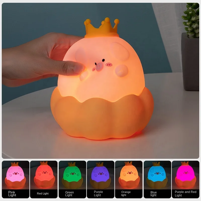 New Product Ideas 2023 Cute Mini Touch LED Silicone Night Light Gift Lamp Light  Pig  Christmas Lights for kids