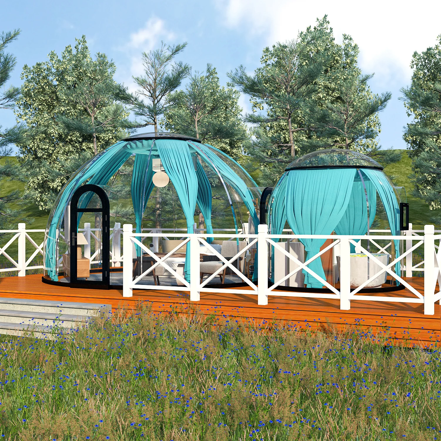 Full House Outdoor Prefab Dome House Room Geodesic Polycarbonate Dome House