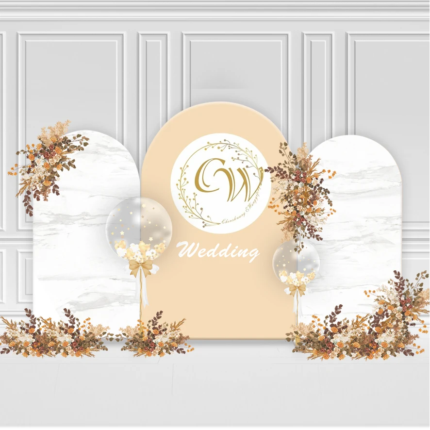 New Design 7ft Arch Birthday Party Double Sided Arch Backdrop Kit Arch Tension Fabric Backdrop Set Of 3