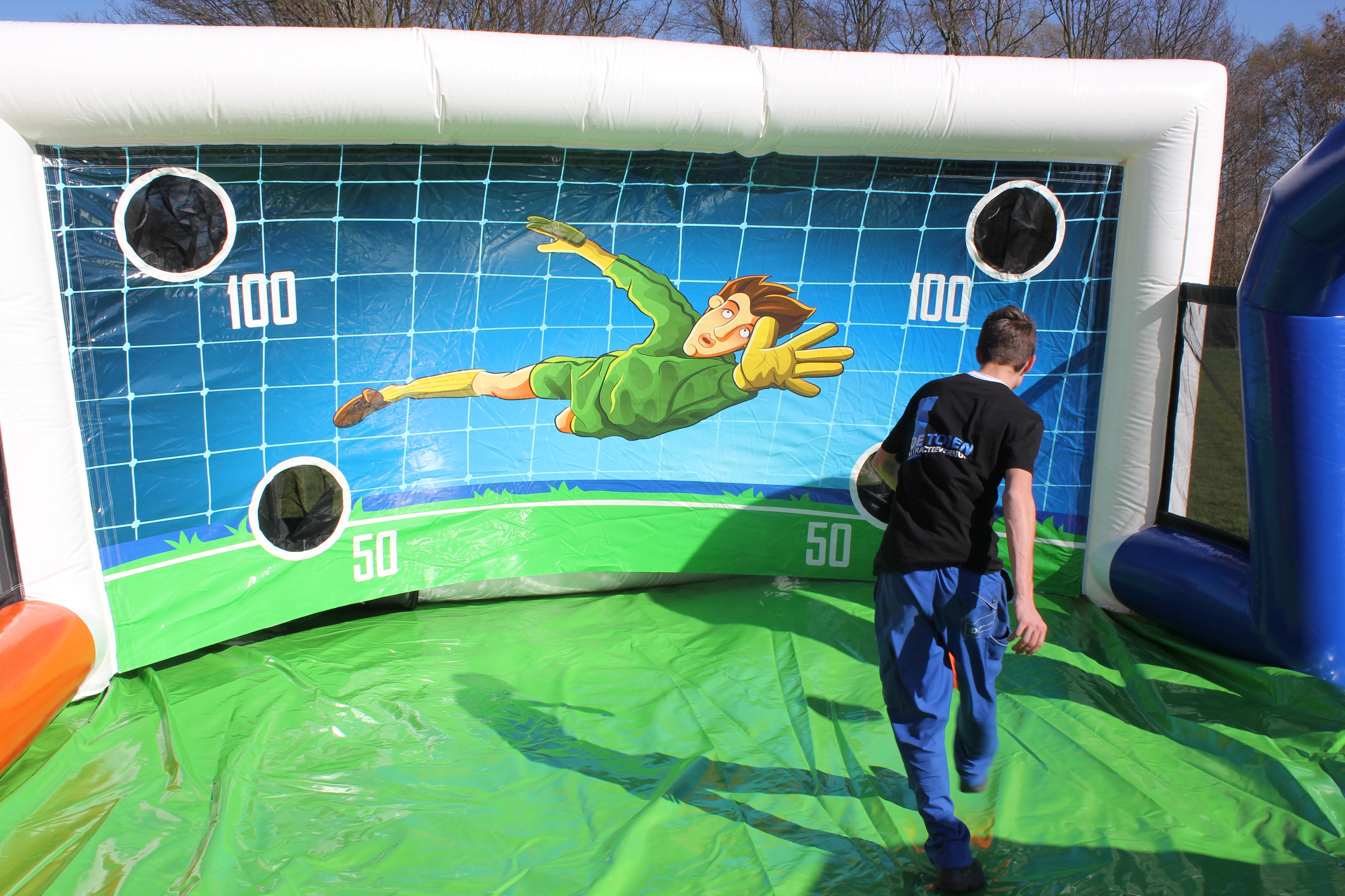 Inflatable Race Track for Soccer Ball Goal Game PVC Football Arena Adult Inflatable Race Track Obstacle