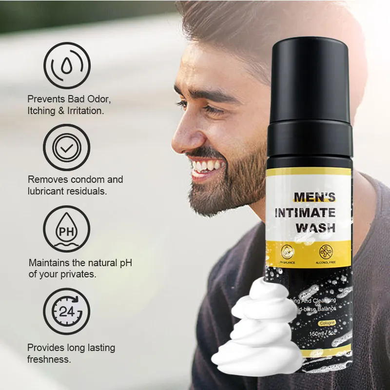 Organic Ph Balanced Itching Relief Bad Odor Remove Foaming Hygiene Wash Daily Intimate Wash For Men Genital Area