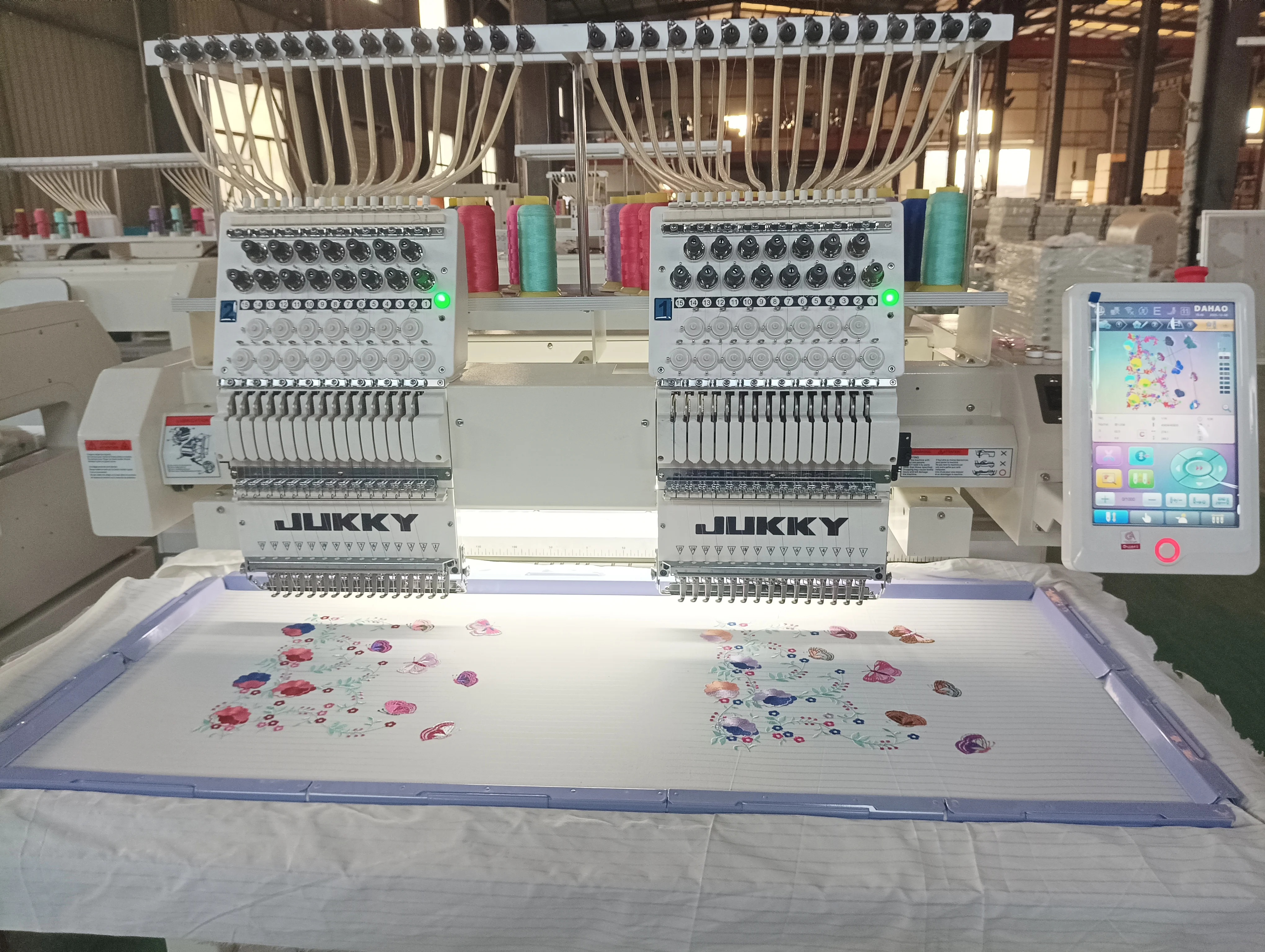JUKKY 15 Needles Two-Head Automatic Industrial Embroidery Machine Cap Flat Computerized Core Motor Other Industrial Applications
