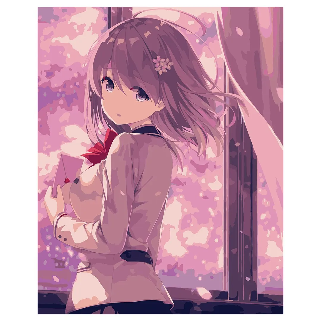 Best-Selling Custom DIY Anime Character Painting By Numbers Kits Anime Girl Oil Painting Collection