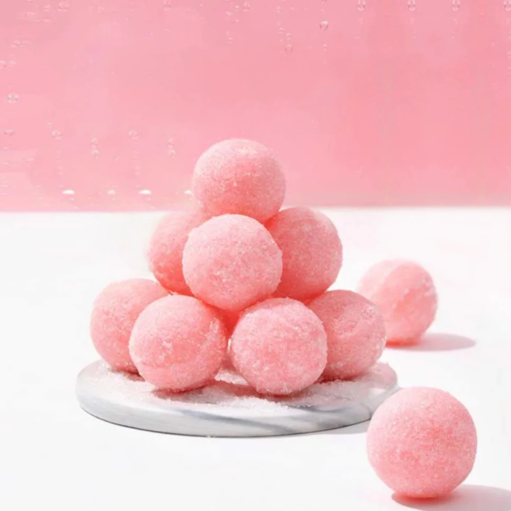 Private Label Natural Vegan Whitening Gentle Exfoliate Body Polish in Balls Shape Sugar Body Scrub in Jar