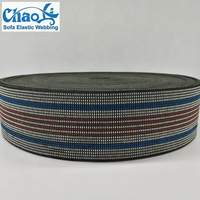 5CM Factory Custom Woven High Tenacity Durable Polyester/Nylon Elastic Webbing Tape For Upholstery Furniture Chair
