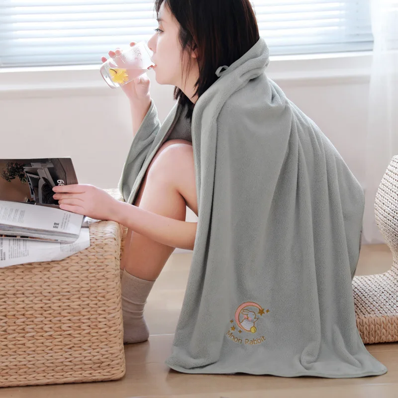 Autumn and winter absorbent quick drying bath towel for adult men and women large non-hair soft household