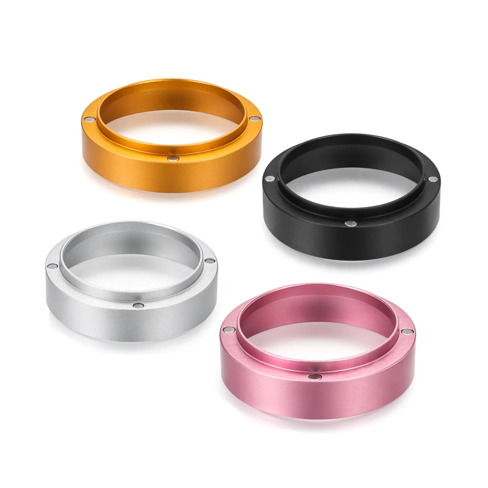 New Aluminum 58mm Coffee Powder Container Potrafilter Funnel Rose Gold  Dosing Ring For Espresso Barista