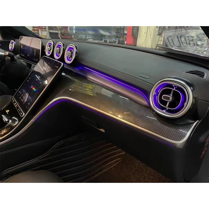 Подходит для 2022 Mercedes-Benz Новинка C-Class Передняя выхлопная решетка рассеянного света светящаяся турбина Воздушная специальный автомобиль
