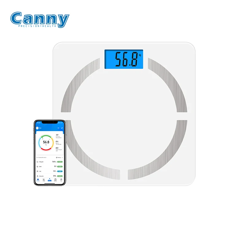 
Canny Household White Blue-tooth Smart Digital Electronic Body Fat Scale With Smart Phone App 