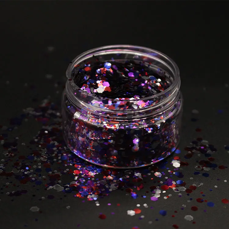 Wholesale Solvent Resistance Holographic Orange Black Mix Color Halloween Glitter in Bulk