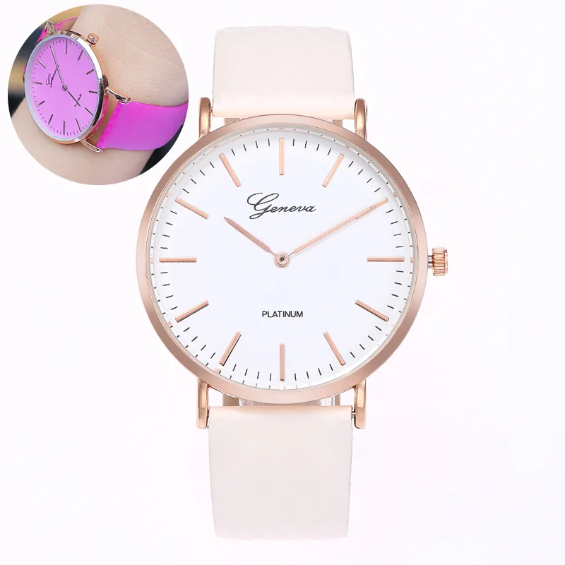 
New Fashion Simple Style Temperature Change Color Women Watch Sun UV Color Change Men Women Quartz Wristwatches 