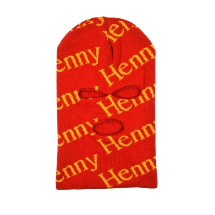 Custom logo knitted in balaclava winter three hole ski mask