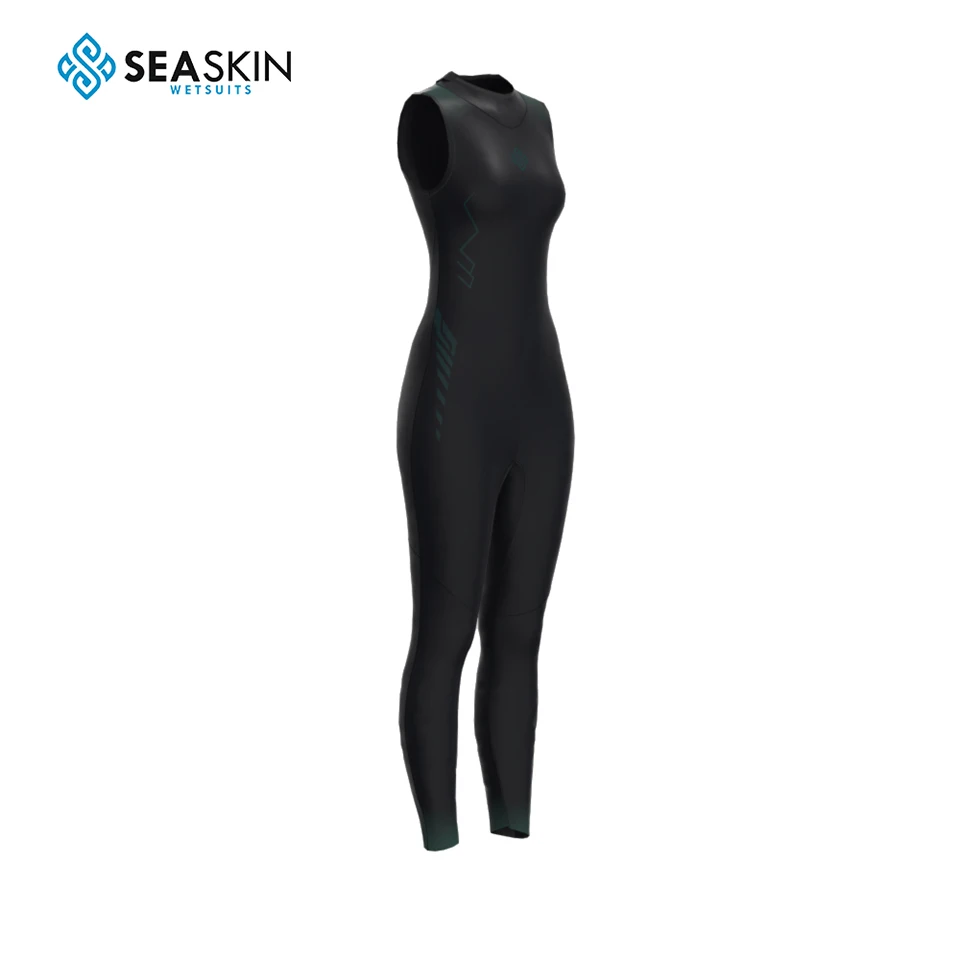 Seaskin 2mm Trisuit Sleeveless Smooth Skin Triathlon Wetsuits For Cycling Swimming