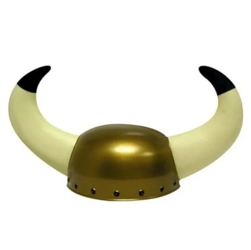 Hot Sales Adult Gold Viking Horn Men Hat Helmet Warrior Medieval Party Fancy Dress