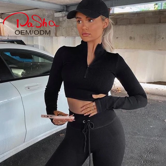 Pashasunshine/Новинка 2021 года; Одежда для активного отдыха; Одежда для фитнеса с длинными рукавами; Спандекс; Куртка на молнии спереди для йоги; Комплект леггинсов на завязках