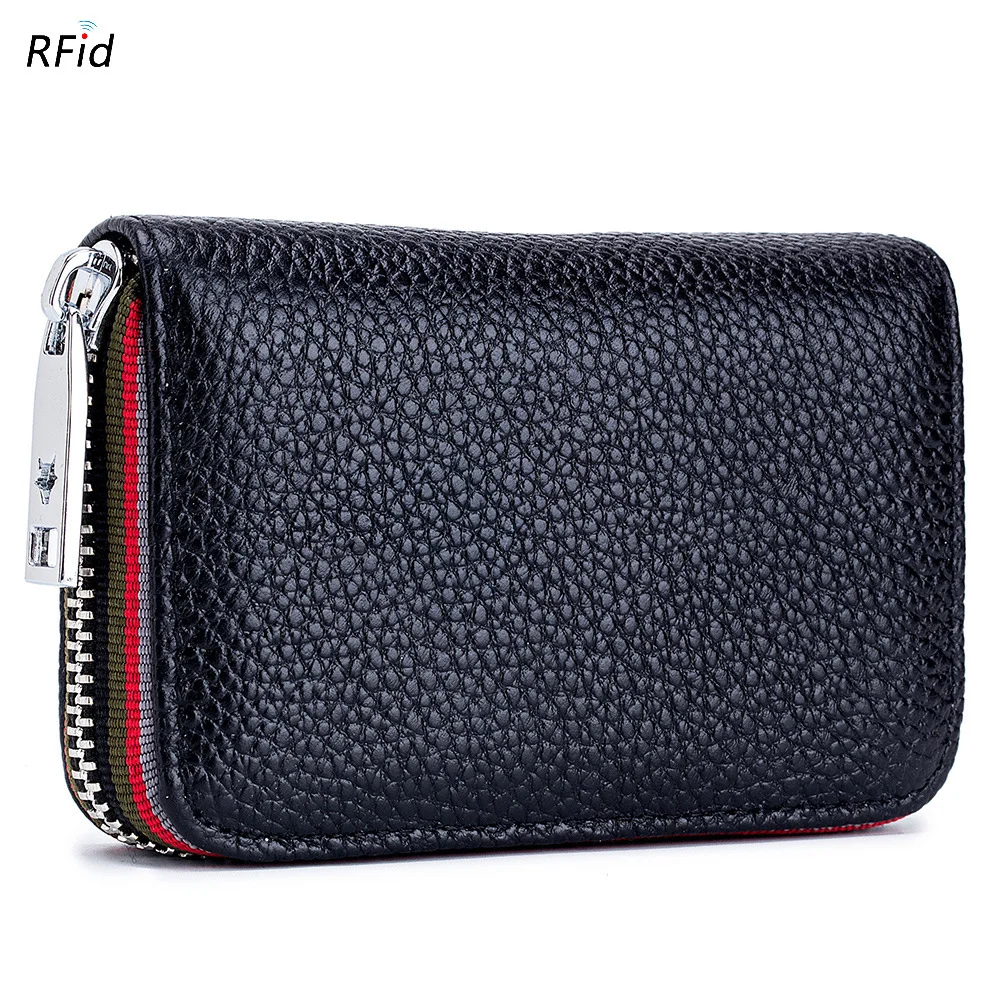 Credit Card Personalised Womens Unisex Private Label Leather Manufacturers Rfid Blocking Wallets With Zipper