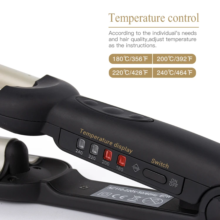 3 Barrel Hair Curling Iron Hair Crimper Professional Beach Wave Curling Crimping Iron Deep Waver Hot Tool