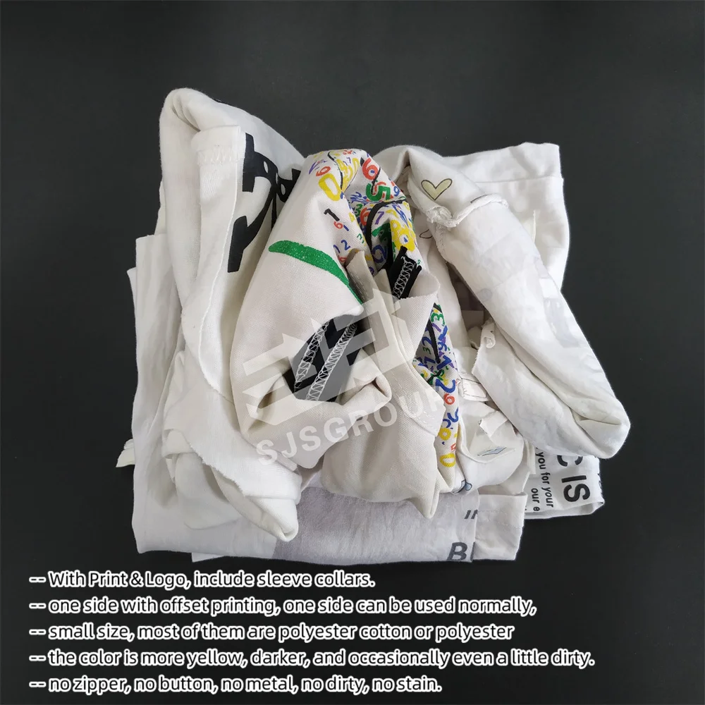 IMPA 232906 Used Recycled White T-shirt Rags stracci bianchi Cotton Waste Scrap Textile Waste Wiping Rags For Machine Cleaning