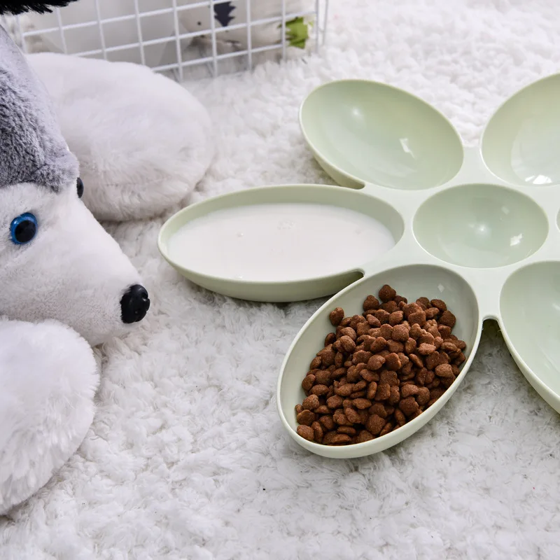 New Design 6 In 1 Flower-Shaped Pet Bowls Dog Puppy Cat Water Feeding Bowl Healthy Diet Dish