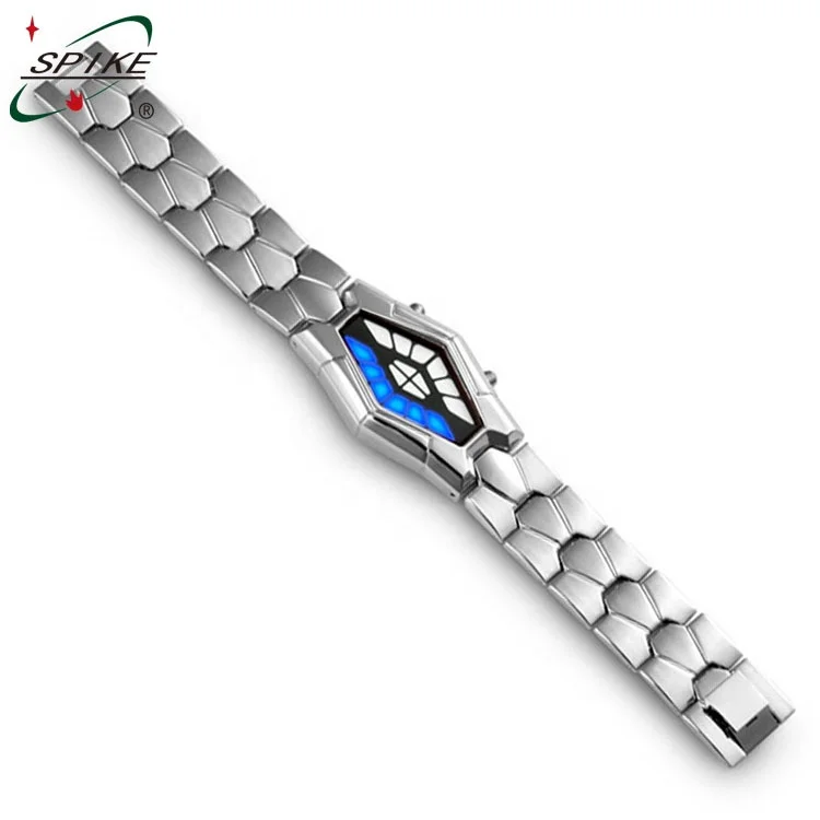Metal lava iron samurai watch led display