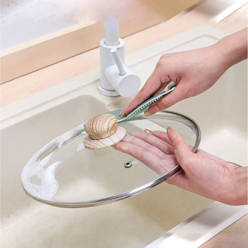 Rubber Cleaning Brushes Soft Silicone Dish washing Sponge Fruit Vegetable Cleaning Brush Pot Cleaner Scouring Pads For Kitchen