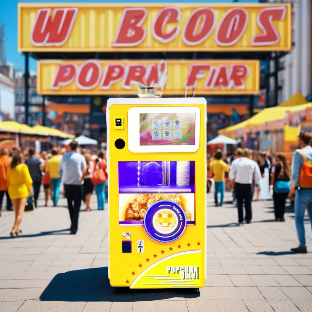 New Automatic Large Commercial Electric Vending Popcorn Machine for Rental Use with SDK Function