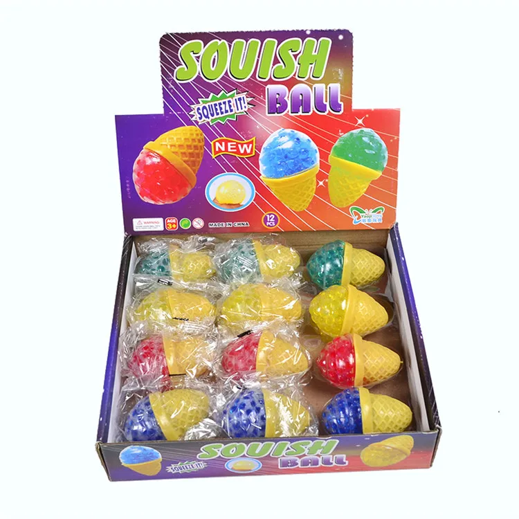 Factory Direct Ice Cream TPR Grape Bead Ball Oem Stress Soft Squeeze Toy Vent Ball