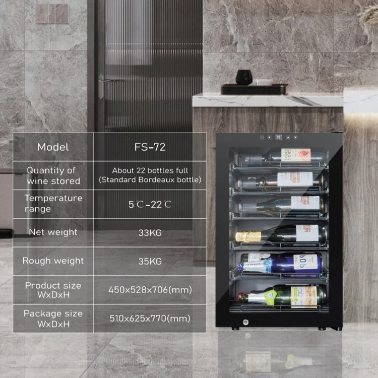 Wholesale Of New Products Wine Cooler Refrigerator 22 Bottles 72L Smart Wine Cooler Electric Mini Refrigerator With Lower Price