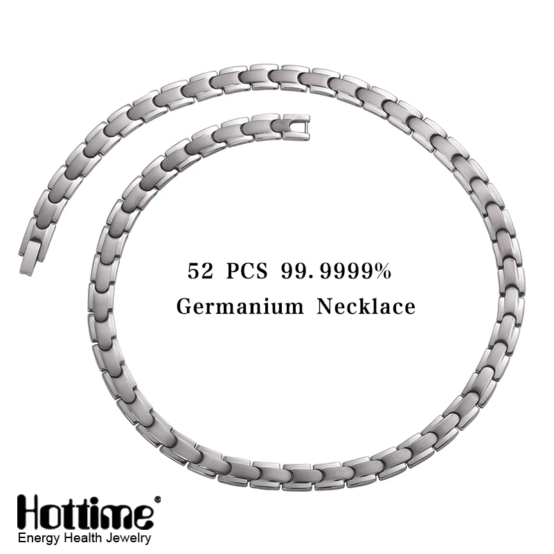 Silver Pure Titanium Magnetic Therapy Chain Germanium Necklace for Neck Arthritis Headaches