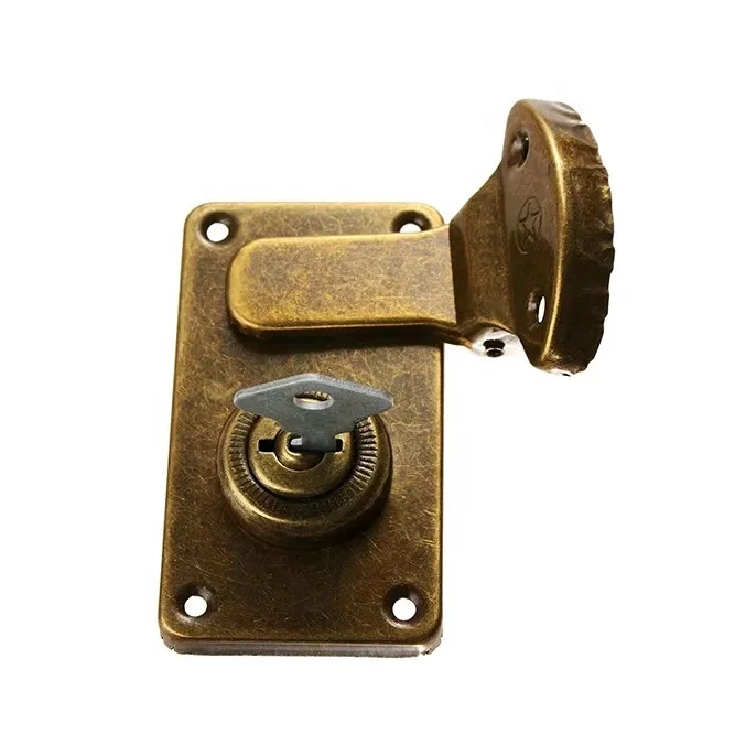 Copper Tone Metal Hardware Vintage Luggage Lock Buckle Hasp Catch