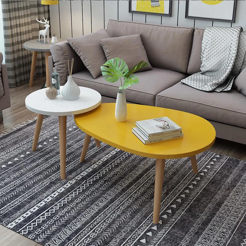 
Chinese supplier living room furniture modern style White MDF Round Coffee Table End Side Table 