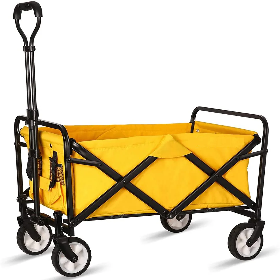 Foldable camping trolley wagon cart for outdoor garden and beach wheels tires fishing beach waggon cart for outdoor