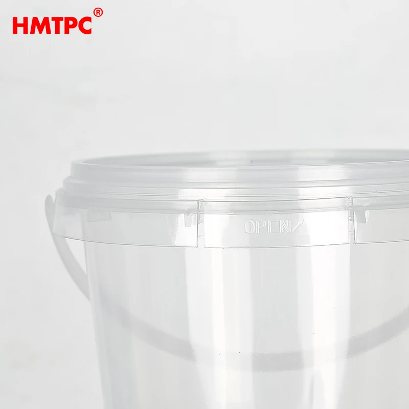 Food Grade Material Mini Transparent Plastic Bucket Oatmeal Beer Cup Popcorn Container Lobster Storage With Lid Wholesale 0.5L