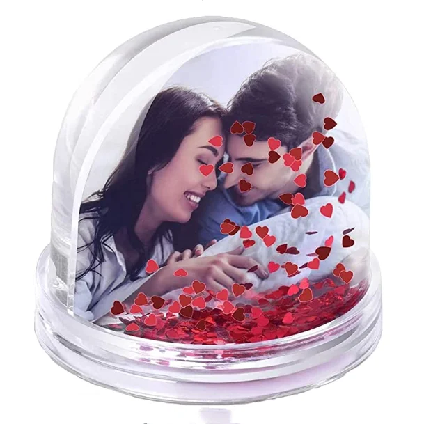 Christmas colorful open hot sexy girl photo or photo picture frame plastic dome water snow globe