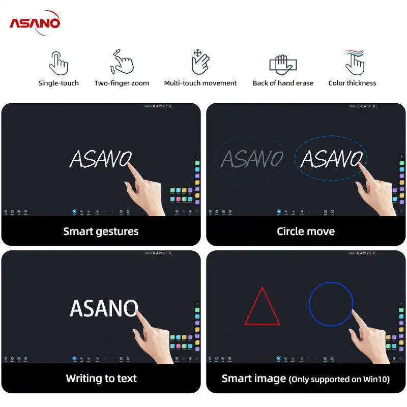 ASANO 98 дюймов светодиодная смарт-плата образовательное оборудование Оптовая Продажа портативная Usb сенсорная интерактивная доска производитель