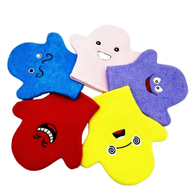 Cartoon Colorful Toy Soft Scrub Shower Washing Mitt Baby Bath Glove for Kids