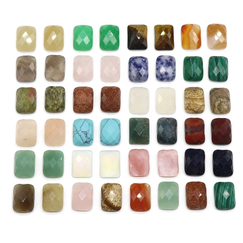 Crystal gemstone cabochon rectangular cut flat bottom  loose beads DIY handmade material jewelry accessories wholesale