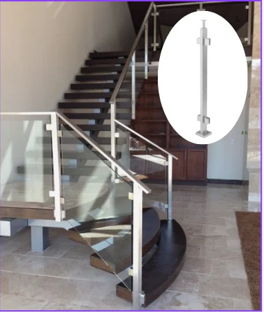 Glass Balcony Railing Post System Stainless Steel 304 Decking Handrail Balusters with Glass Clamp Outdoor Glass Railing