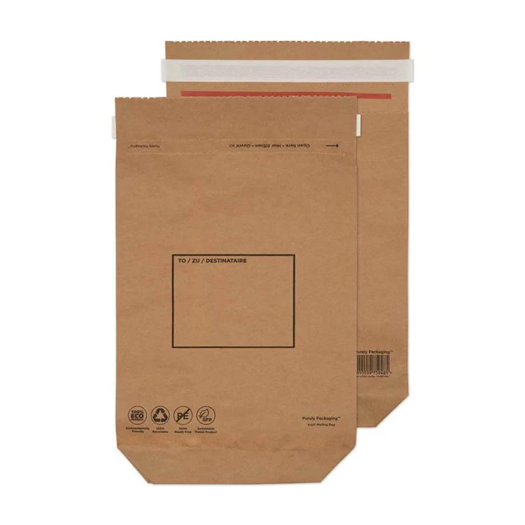 Recyclable custom logo protected side gusset bubble self achieve packaging cardboard envelope kraft paper mailer mailing bag