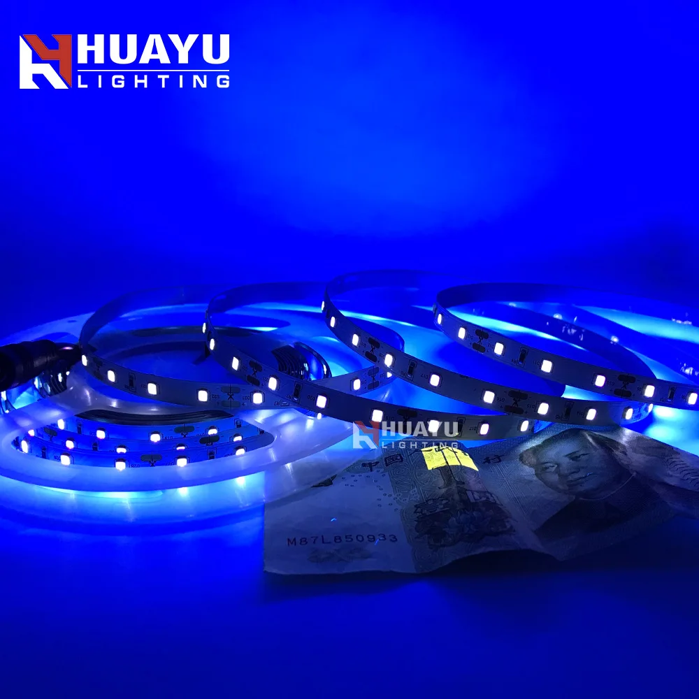 
UV Black light LED Strip UV LED 365 nm 600SMD 2835 5050 5630 LED light strip waterproof IP66 