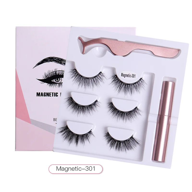 individual magnetic easy russian strip fan eyelashes extensions With tweezers and eyelash glue pen