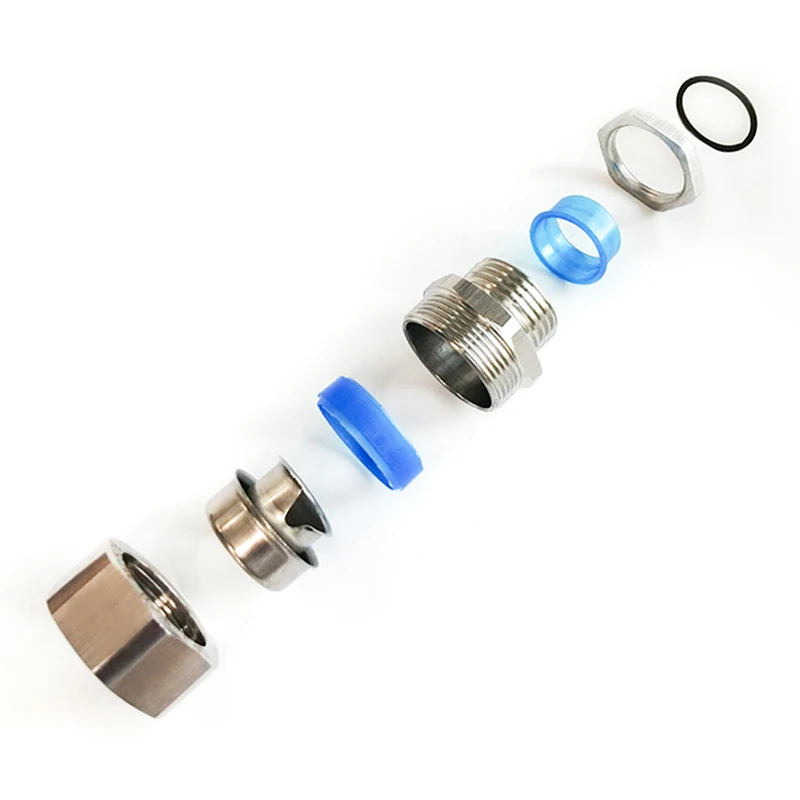 Straight Liquid Tight Stainless Steel Cable Joint Cable Gland Connector 053