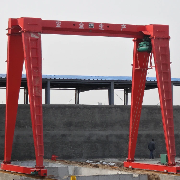 Safe light duty MH model box frame single girder 10 ton gantry crane