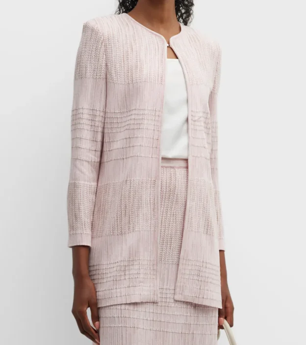 2023 Осень Высокое качество индивидуальный полосатый смешанный цвет 3/4 с длинным рукавом открытый груди женский кардиган офисный свитер