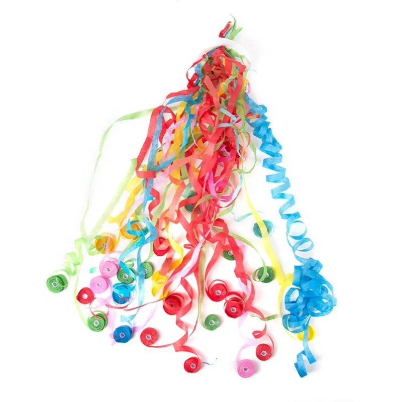 Hand Streamer Party Poppers Confetti Celebration Streamers Hand Throw Streamers Colorful Paper Throw Crackers for Wedding Decor
