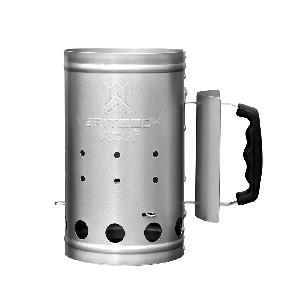 
Heavy Duty Portable Multifunction Galvanized Steel BBQ Charcoal Chimney Fire Starter Charcoal Lighter with Heat Resistant Handle 