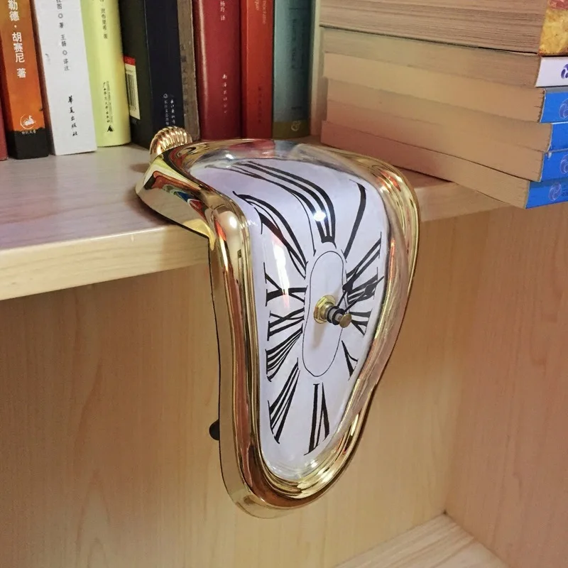 Creative retro warp and  Surrealist Salvador Dali Style Wall Watch Decoration Gift Home Garden