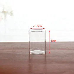 Clear Cylinder Glass Candle Holder Candlestick Round Jar For Wedding Hotel Restaurant