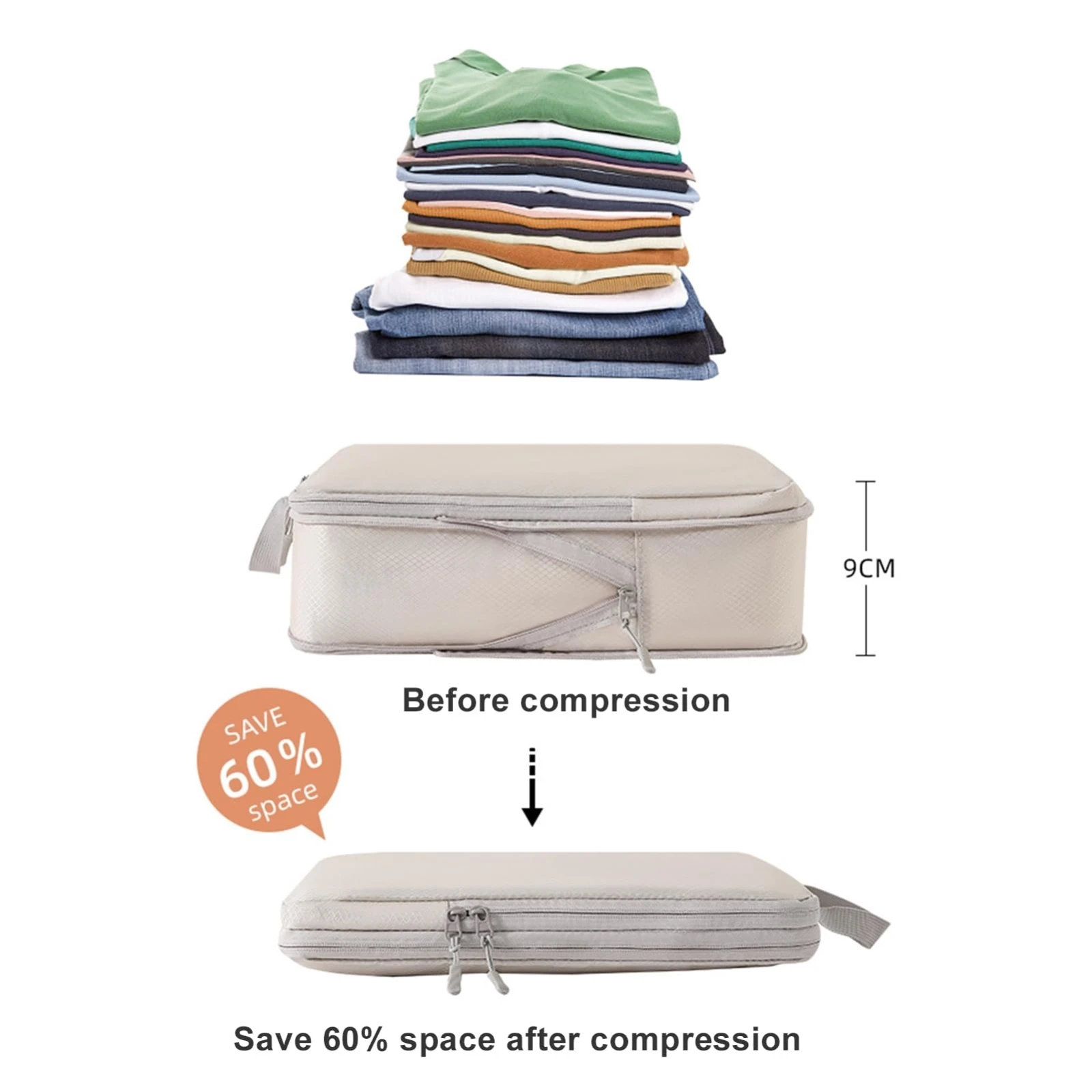 4Set Ultralight Nylon Compression Packing Cubes Expandable Packing Organizers for Carry on suitcase